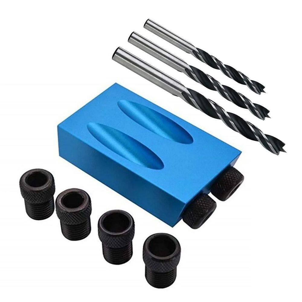 Kit Gabarito Furo Chanfrado Angular Brocas Madeira 6 A 10Mm