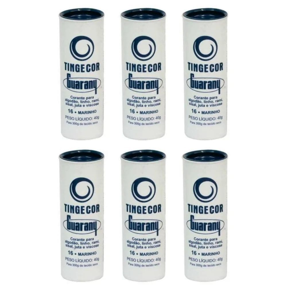Tinta Tecido Tingecor Guarany 40G 6 Unidades Azul Marinho
