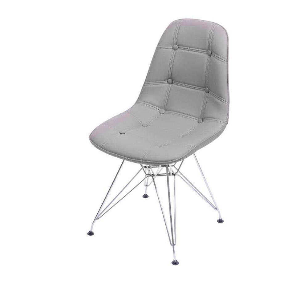 Cadeira Boxbit Dkr Eames Botonê Base Cromada Cinza