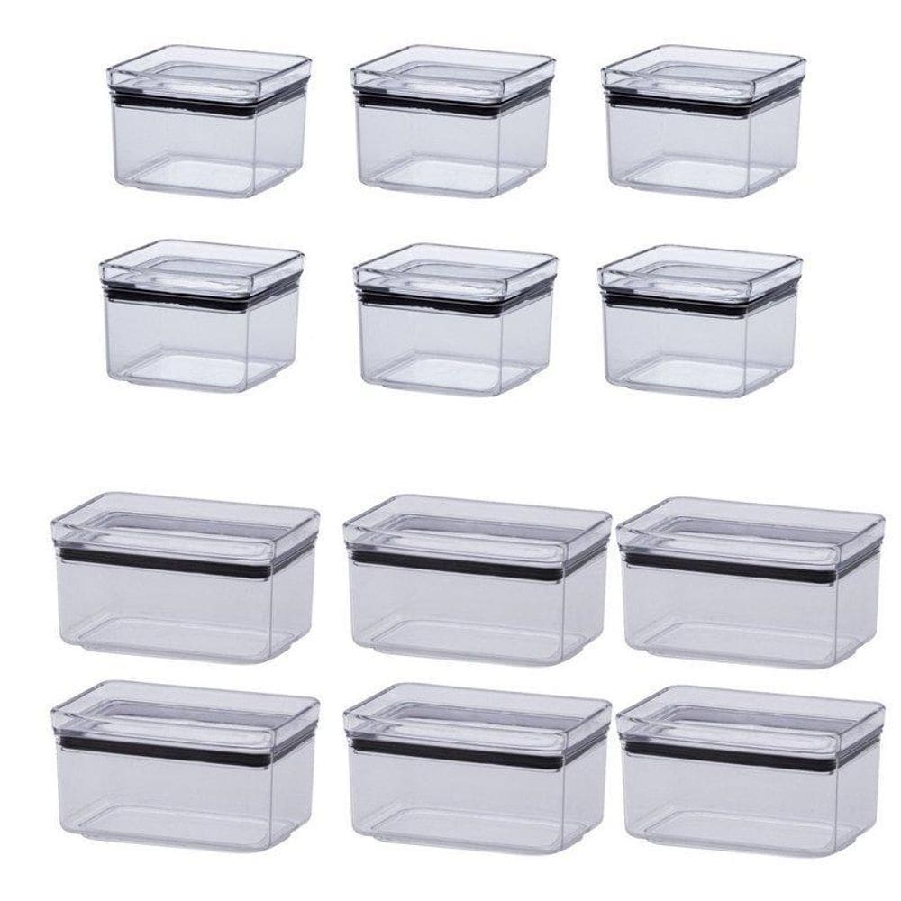 Potes Hermeticos Lumini 12 Peças -480Ml, 580Ml- Cod:Kit0028