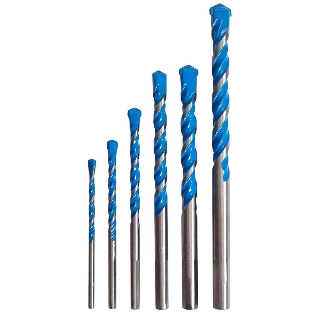 Kit 6 Brocas 4 A 12Mm Multifunção Multimaterial Fura Tudo Md