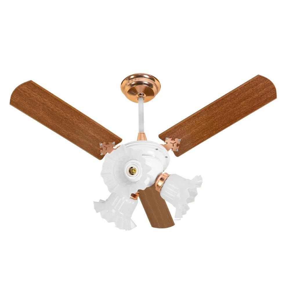 Ventilador Teto Venti-Delta New Zeta Mogno Branco/Cobre 110V