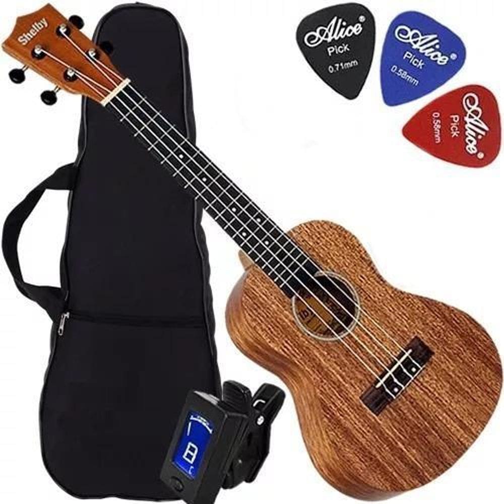 Kit Ukulele Concerto Acústico Canhoto Su23M Shelby Envio24H