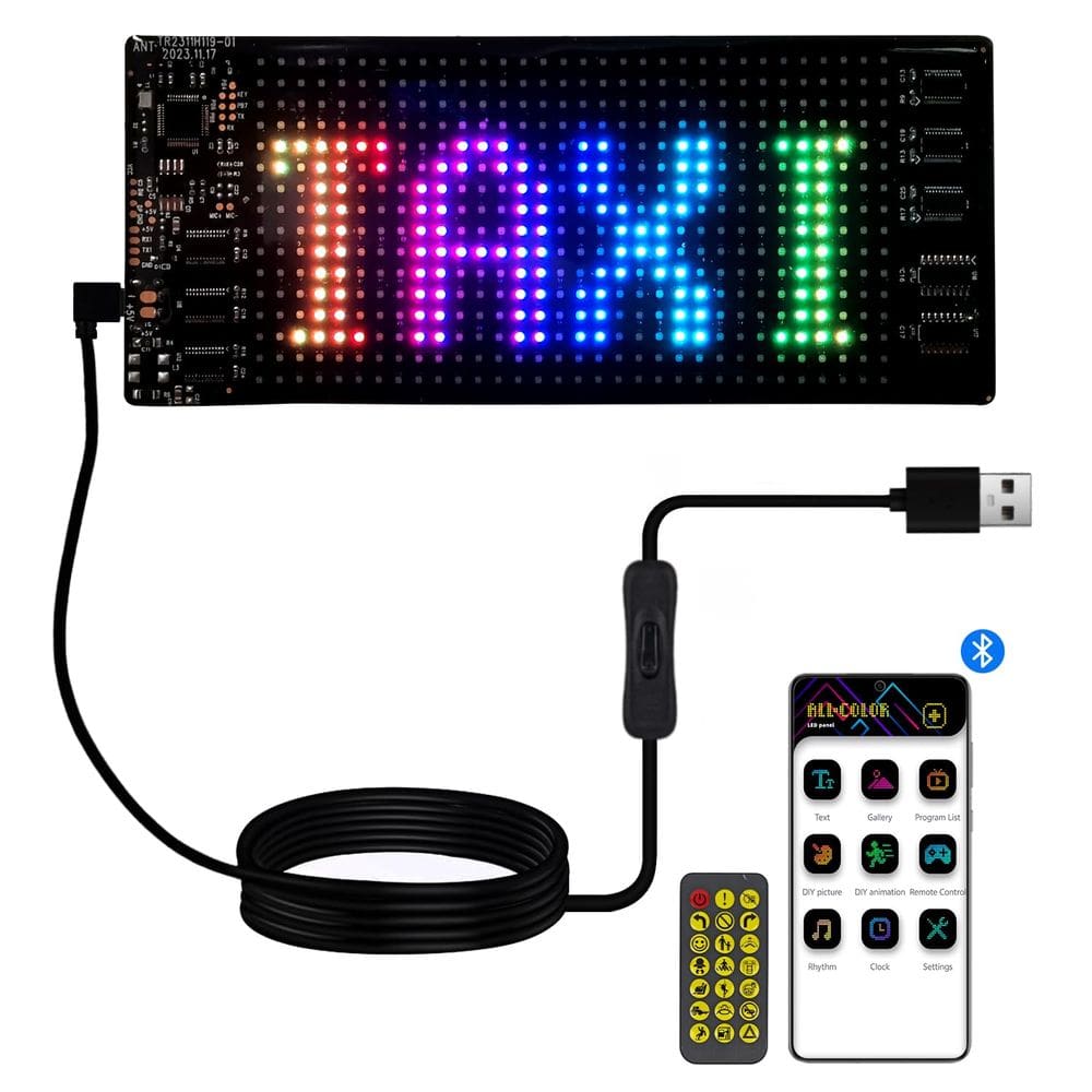 Placa de LED Plikapli para carro, painel de matriz flexível de 18x8cm