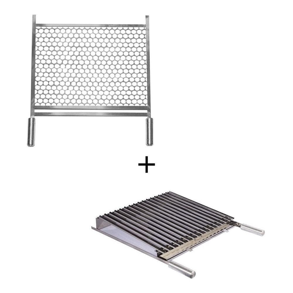 Grelha Argentina Picanheira +Grelha Tela Moeda 50X40 De Inox