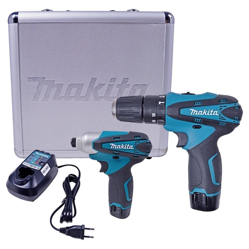 Combo Furadeira E Parafusadeira 12V + Maleta De Metal Dk1493
