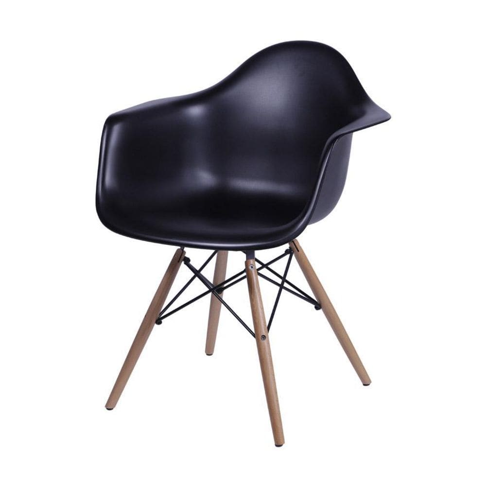 Cadeira Boxbit Dkr Eames Base Em Madeira Preta