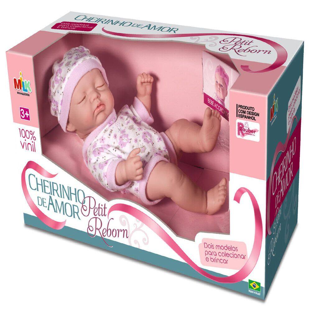 Boneca Cheirinho de Amor Petit Reborn Milk Brinquedos 443