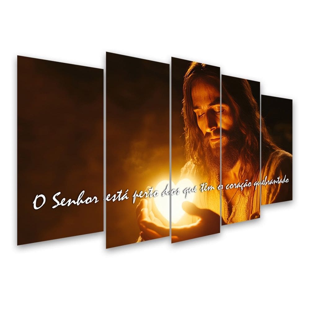 Kit Quadro Decorativo Religioso Para Sala de Estar 78x42cm A103 - Pallazio