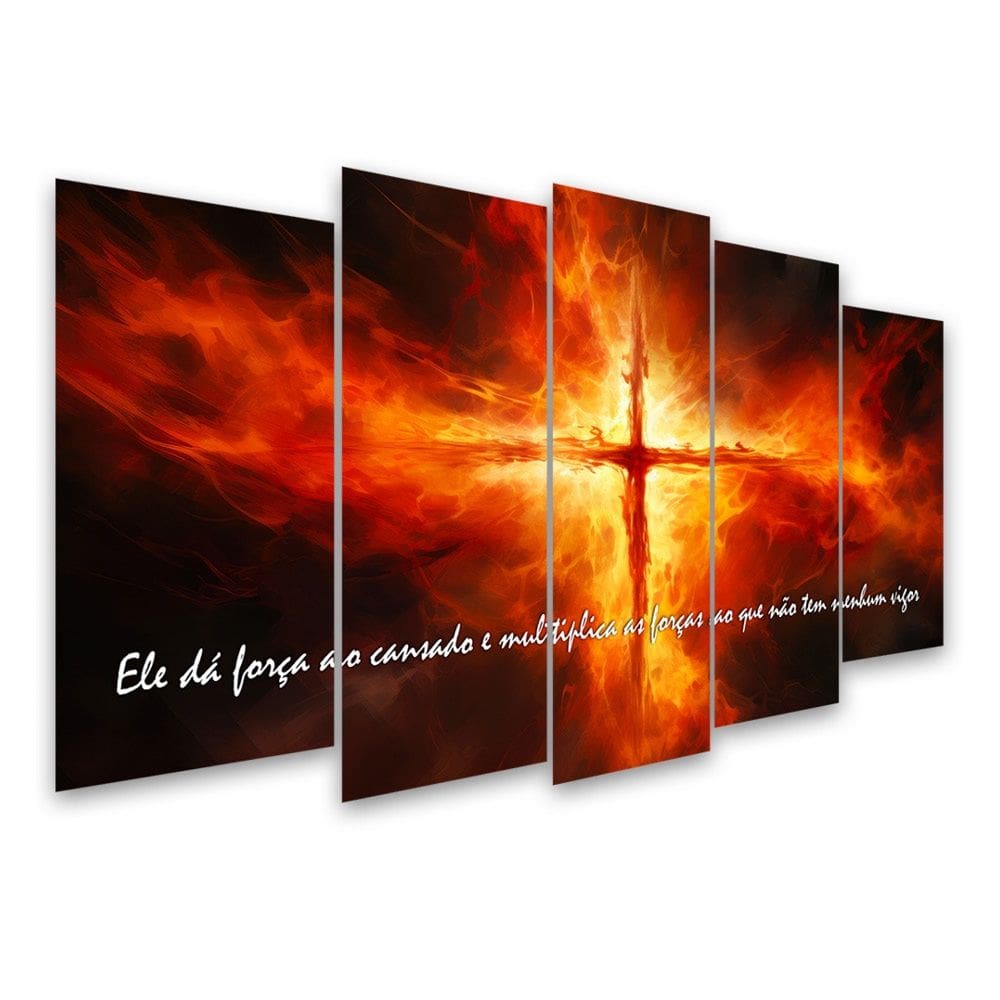 Kit Quadro Decorativo Religioso Para Sala de Estar 78x42cm A139 - Pallazio