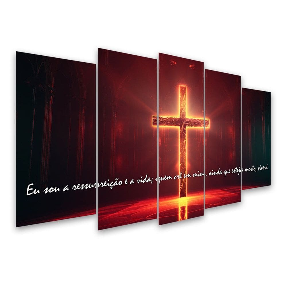 Kit Quadro Decorativo Religioso Para Sala de Estar 73x39cm A169 - Pallazio