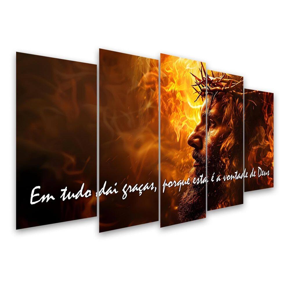 Kit Quadro Decorativo Religioso Para Sala de Estar 78x42cm A163 - Pallazio