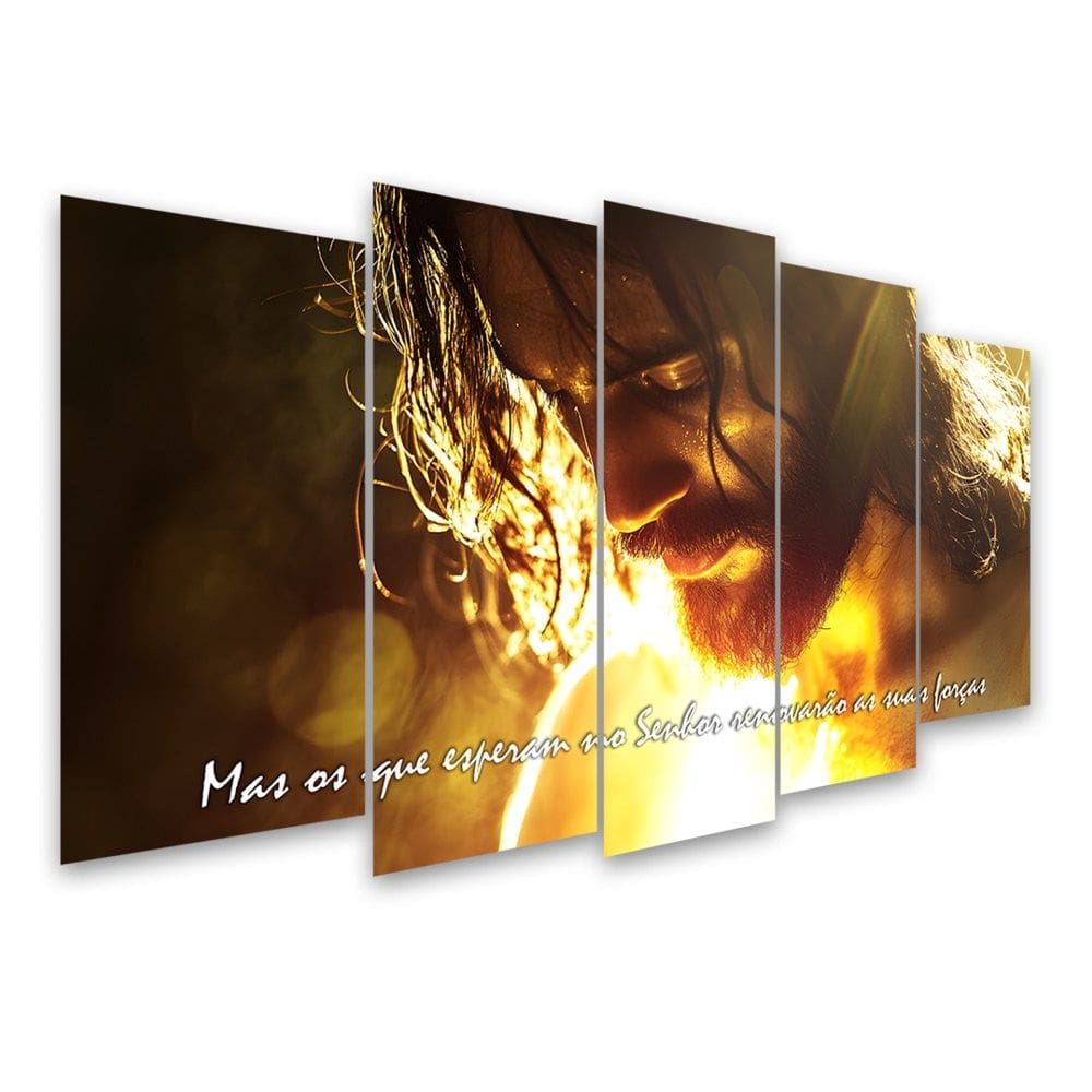 Kit Quadro Decorativo Religioso Para Sala de Estar 128x72cm A37 - Pallazio