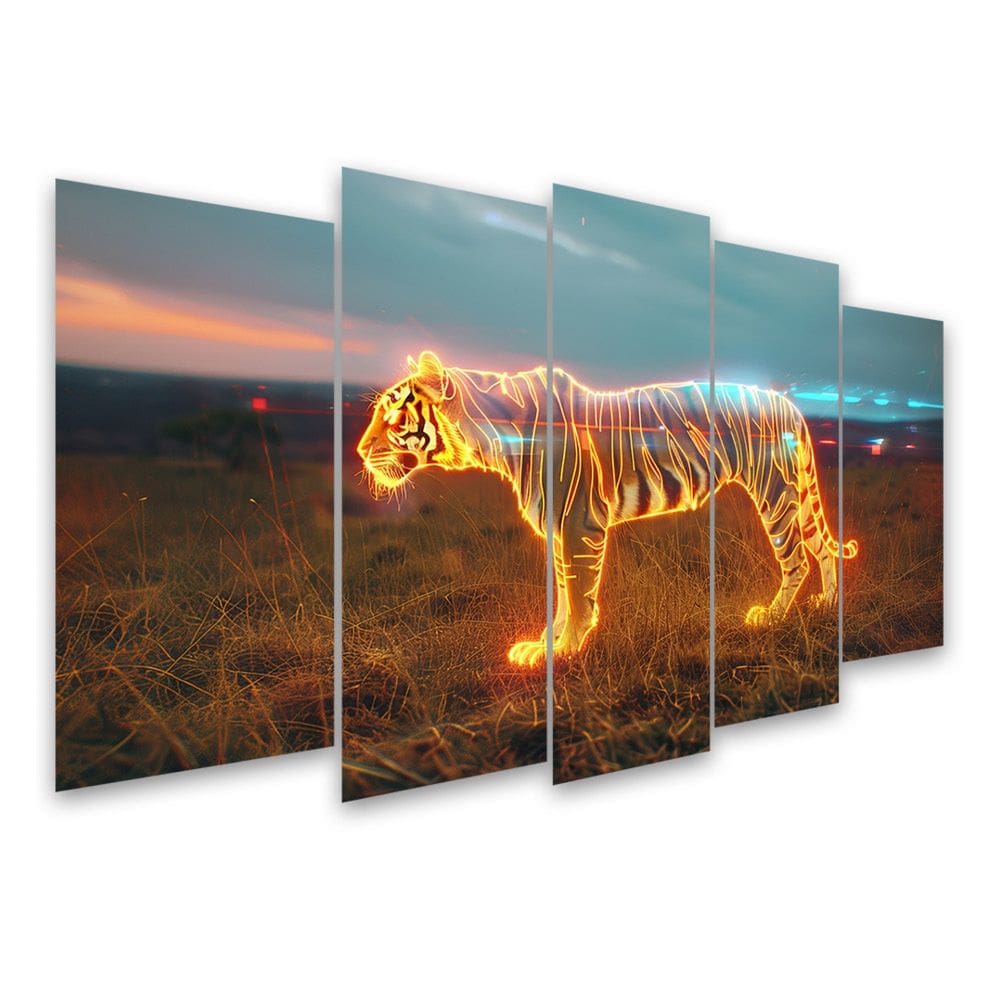 Kit Quadro Decorativo Animais V2 Para Sala de Estar 88x48cm A151 - Pallazio
