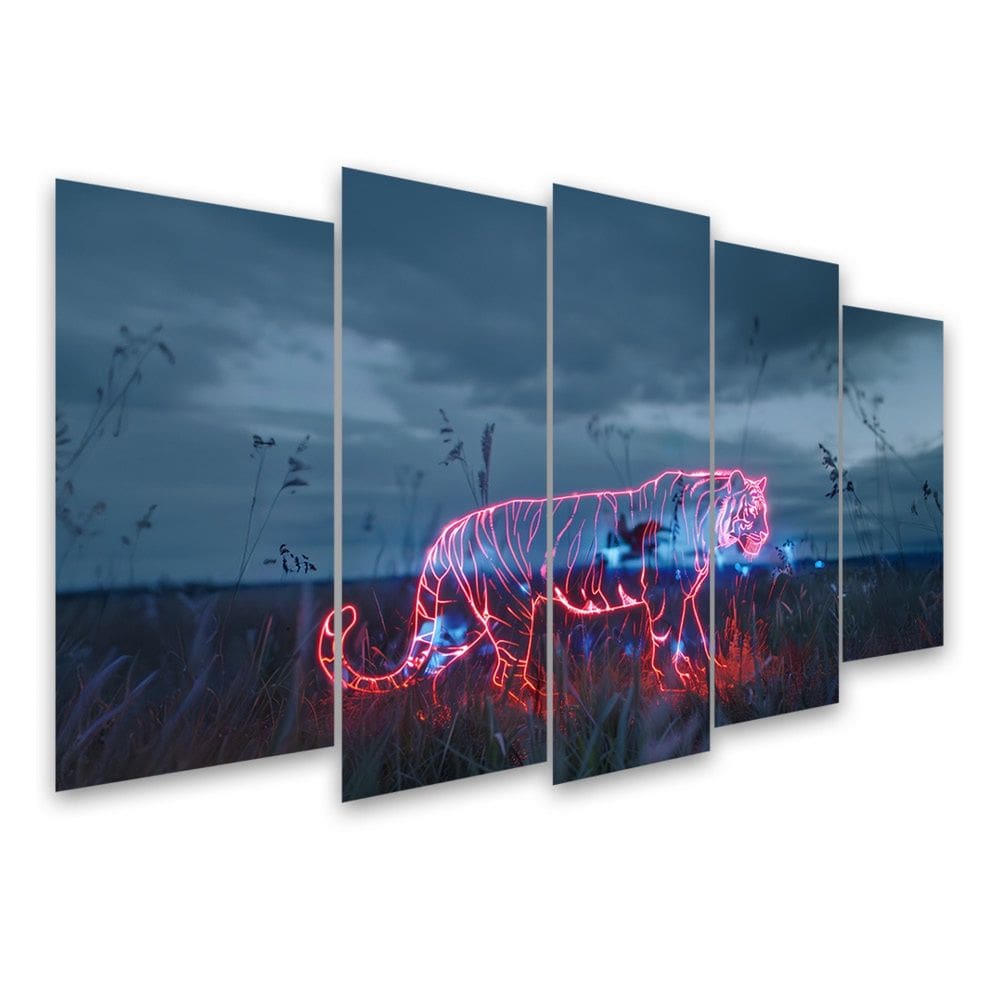 Kit Quadro Decorativo Animais V2 Para Sala de Estar 158x90cm A145 - Pallazio