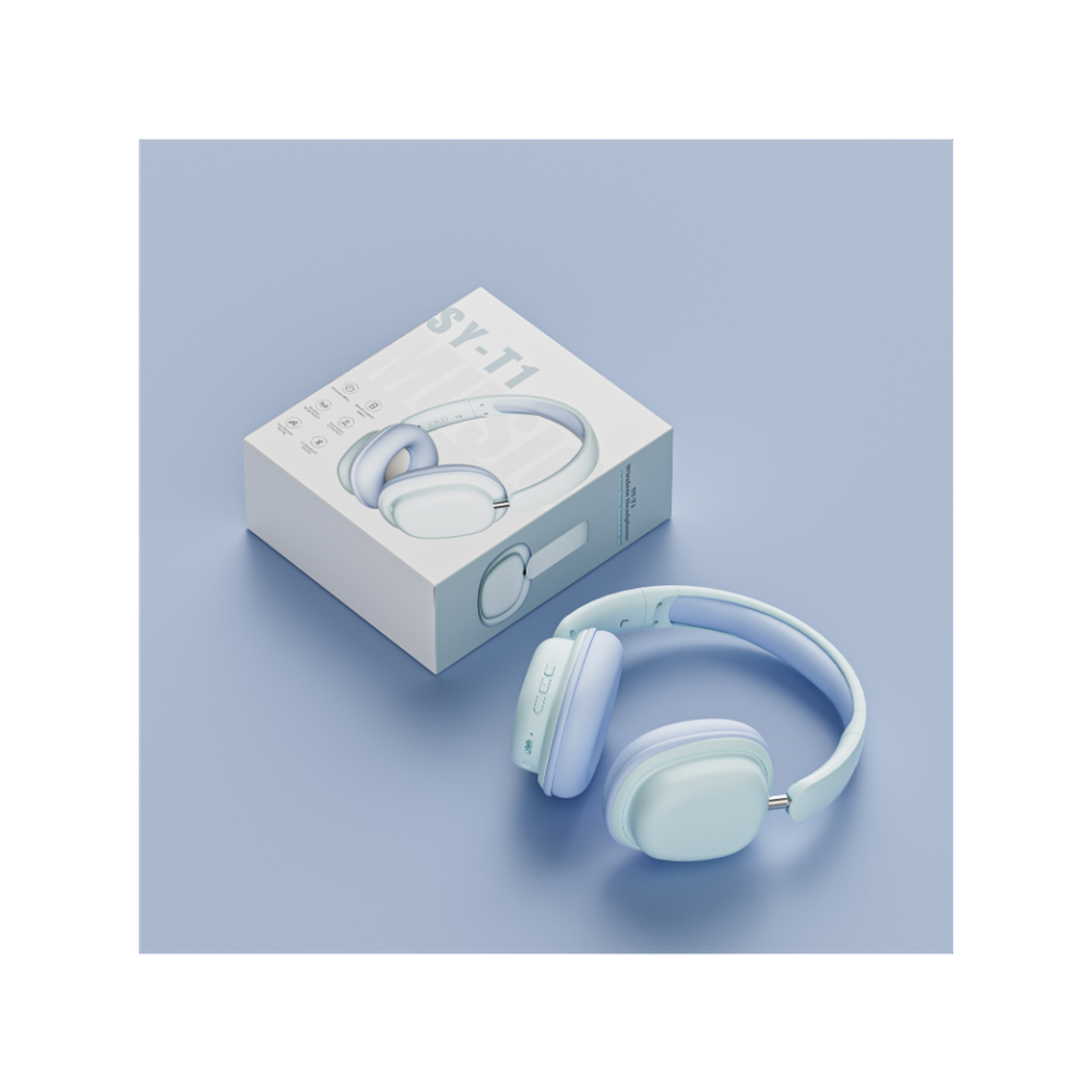 Fone de ouvido sem fio Bluetooth Huguang Blue SY-T1 com microfone