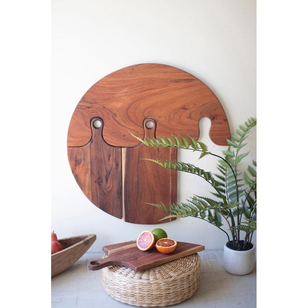 Tábuas de corte Kalalou Hanging Acacia Wood, conjunto de 4