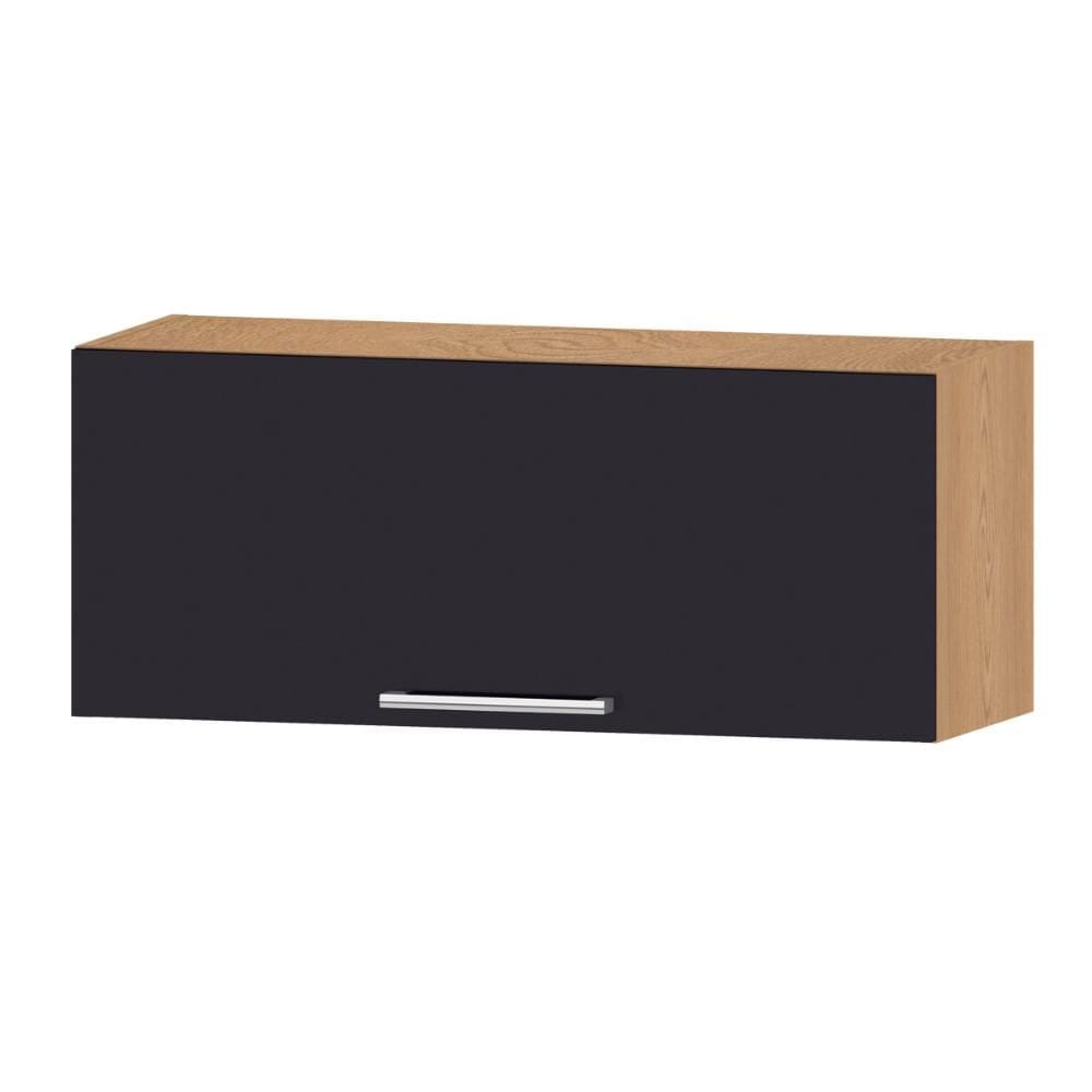Armário Aéreo Ditália Aspen 1Pt Carv/Preto CD-203 Cozy