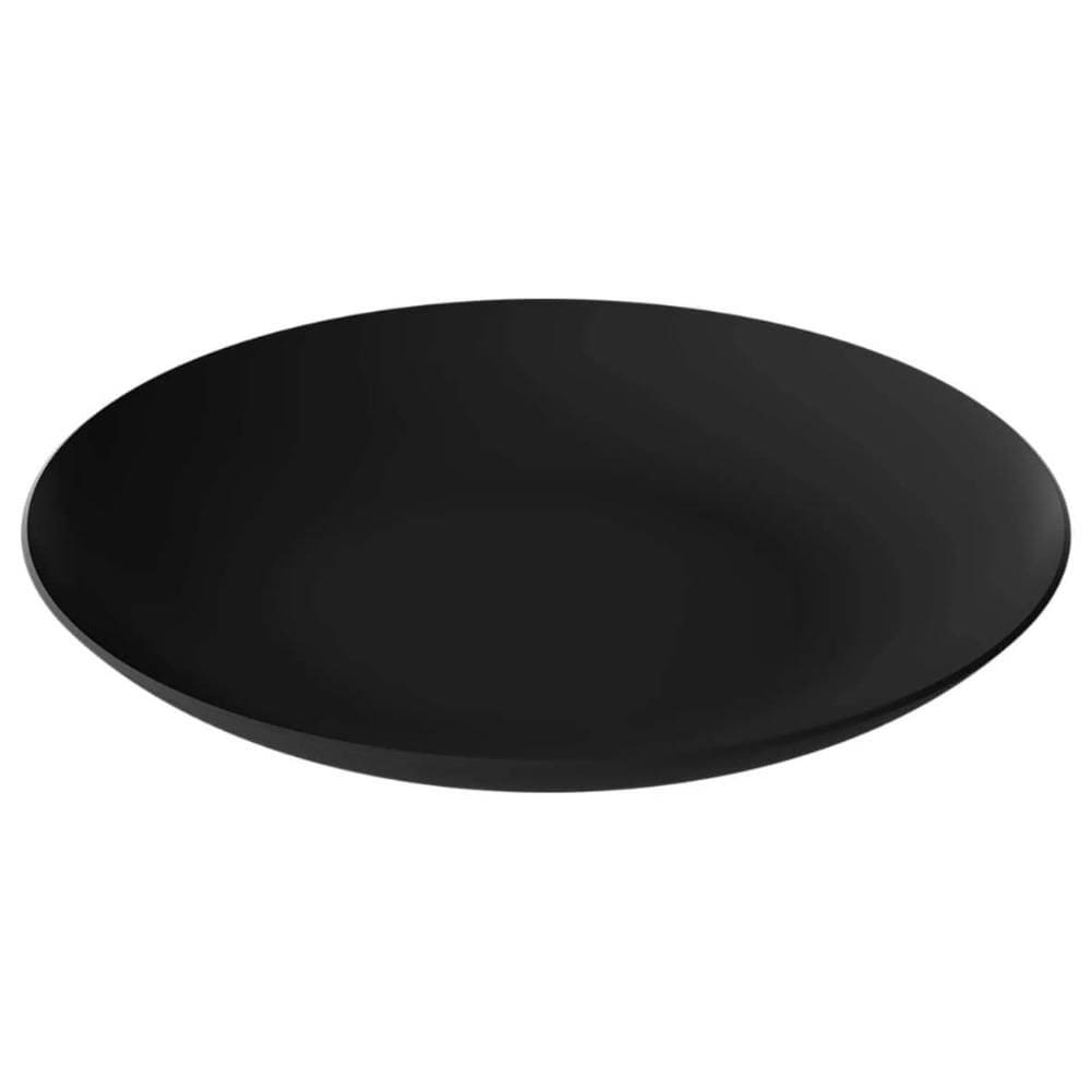 Prato Plástico Redondo Cozy 25cm Refeição Preto Resistente Raso Coza
