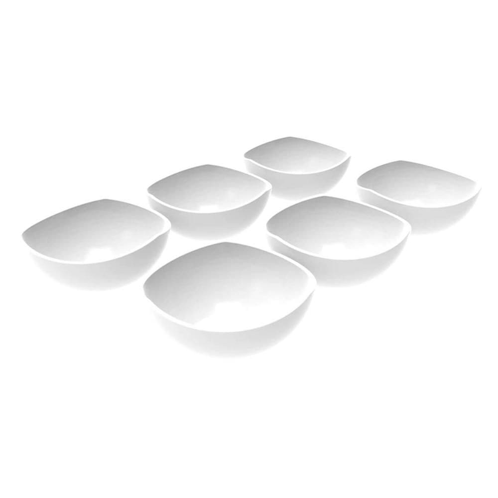 Conjunto 6 Potes de Sobremesa Doces Branco 265ml Plástico Trio Crippa