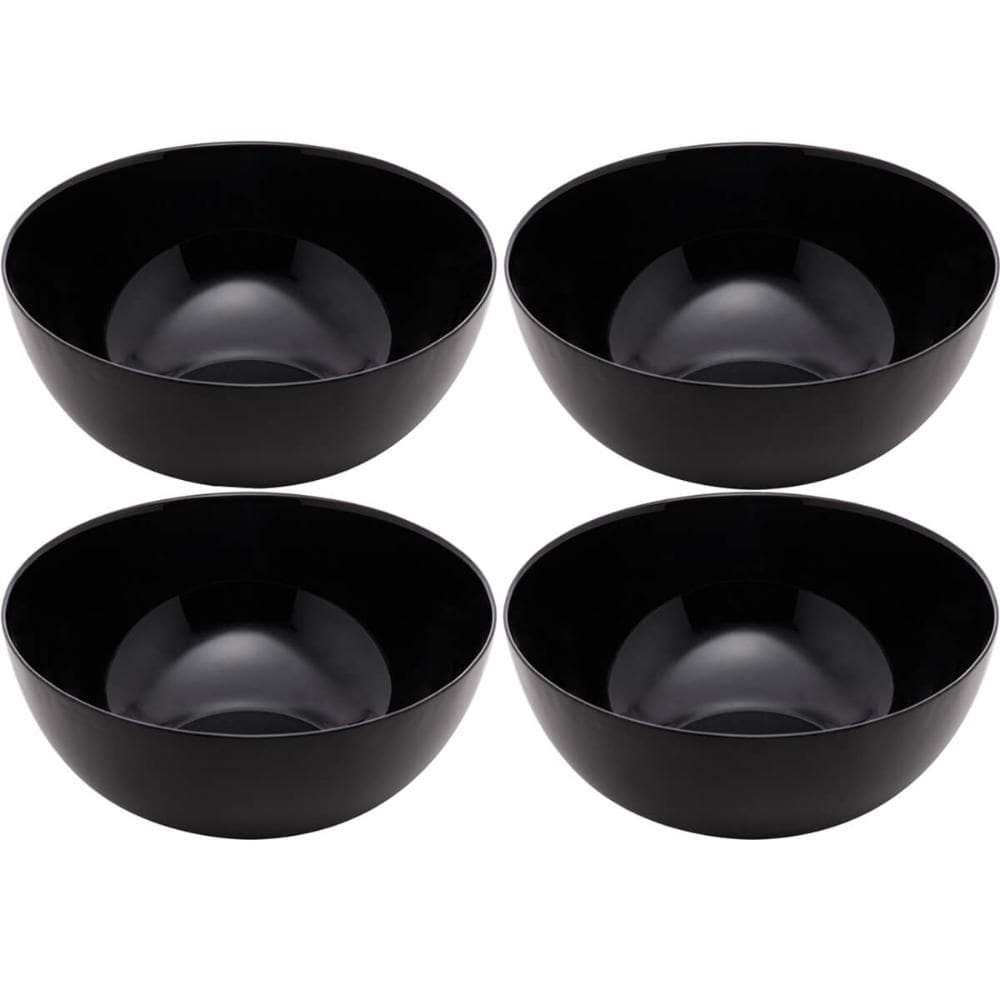 4 Bowls de Vidro Opalino 1,8L Diwali Black Lyor 21cm Tigela Saladeira Cumbuca