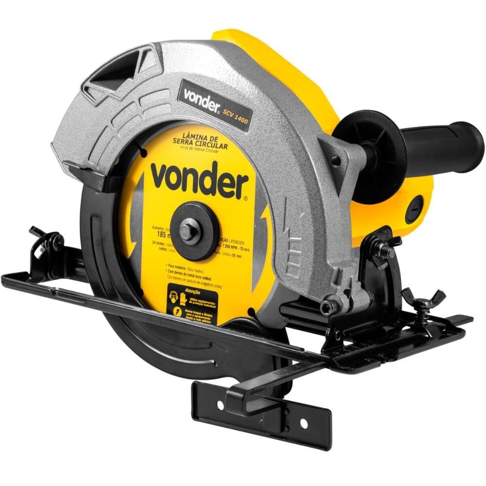 Serra Circular 71/4" Elétrica 220V Vonder 1.400W Corte de Madeira Esquadria