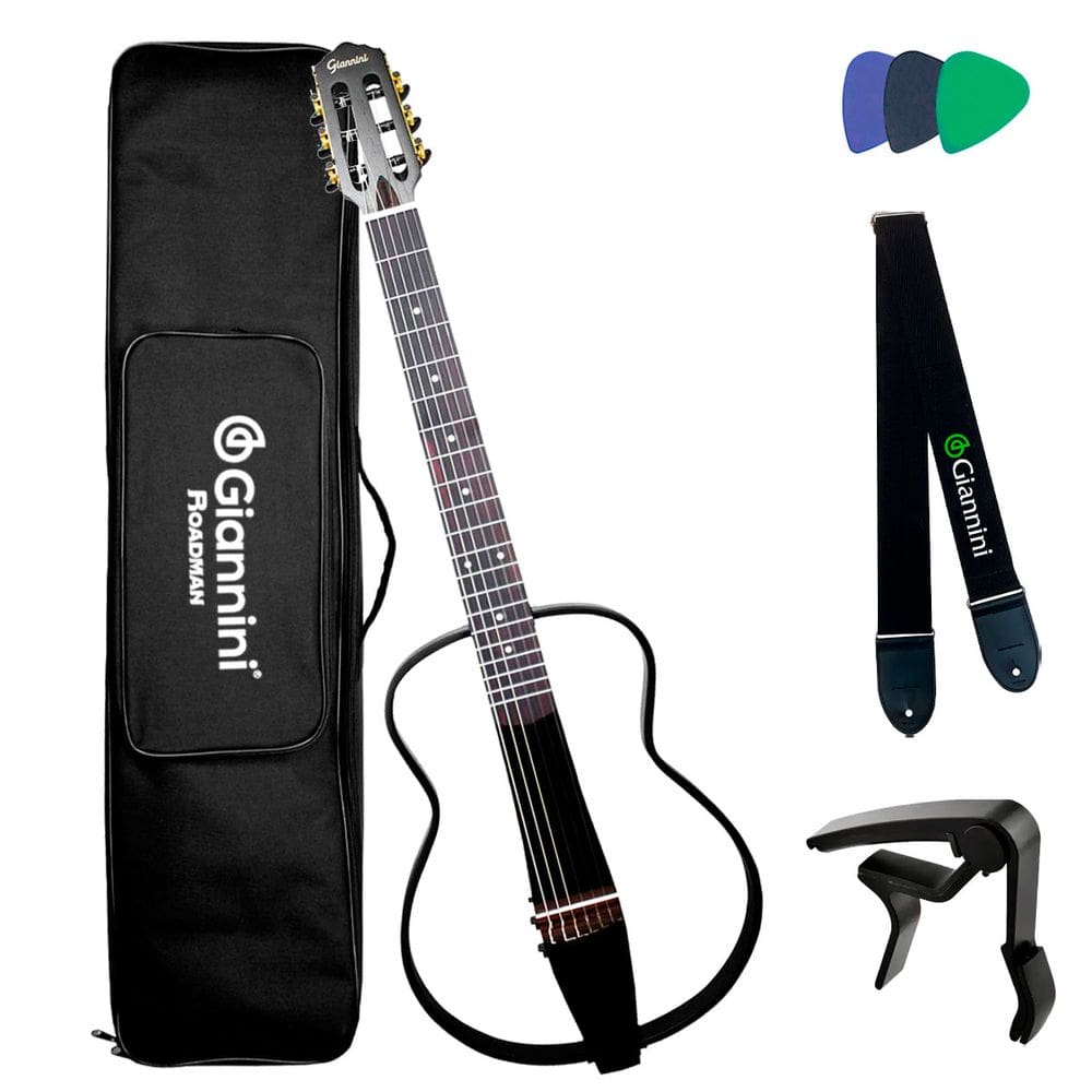 Violão Giannini Roadman Elétrico Nylon Grmn Bk C/ Bag
