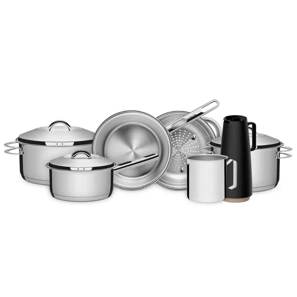Jogo Panelas Tramontina Inox 7 Peças Fundo Triplo