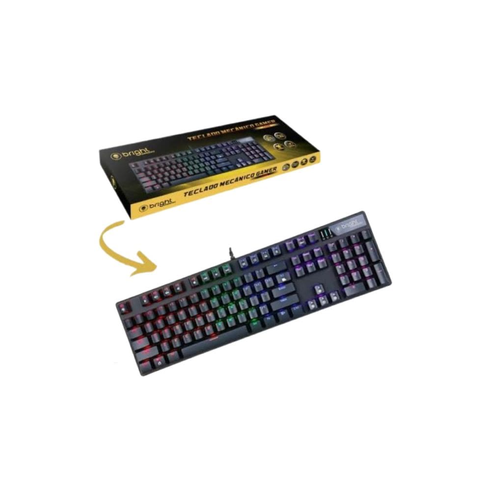 Teclado Gamer Bright Gtc560 Qwerty Preto 8 Cores