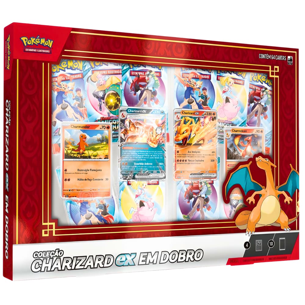 Box Pokemon TCG Coleção Charizard Ex em Dobro Copag