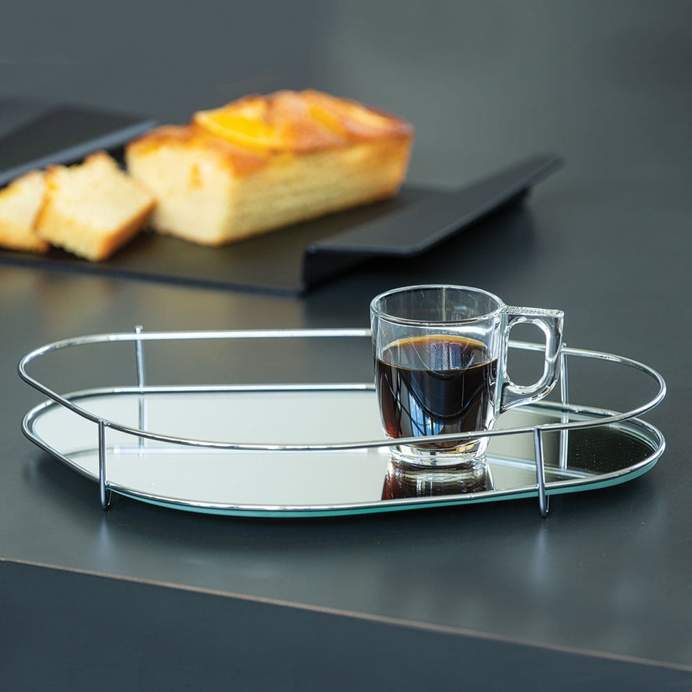 Bandeja Hara Fence Orgânica Base Espelhada 59 x 33 Cm