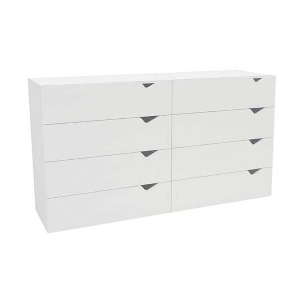 Cômoda de Quarto Porto c/ 8 Gavetas Branco - Politorno