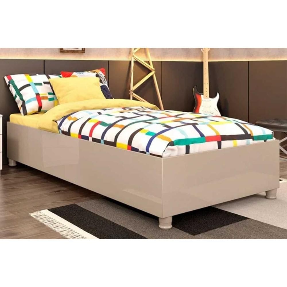 Cama Solteiro Mônaco Off White - Tcil Móveis