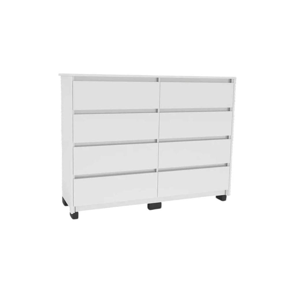 Cômoda de Quarto Coimbra c/ 8 Gavetas Branco - Politorno