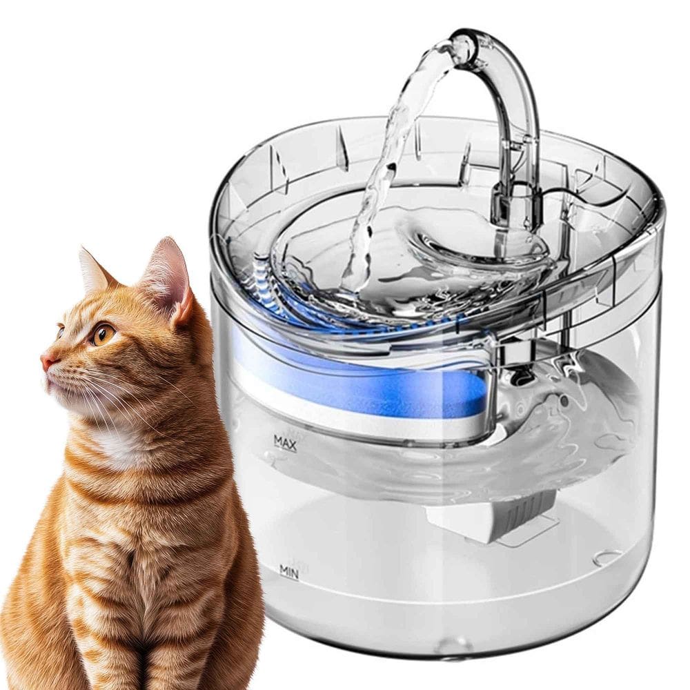 Fonte Bebedouro Agua Gato Pet Caes 2 Litros Automatico Petshop Hidrataçao Transparente Silencioso