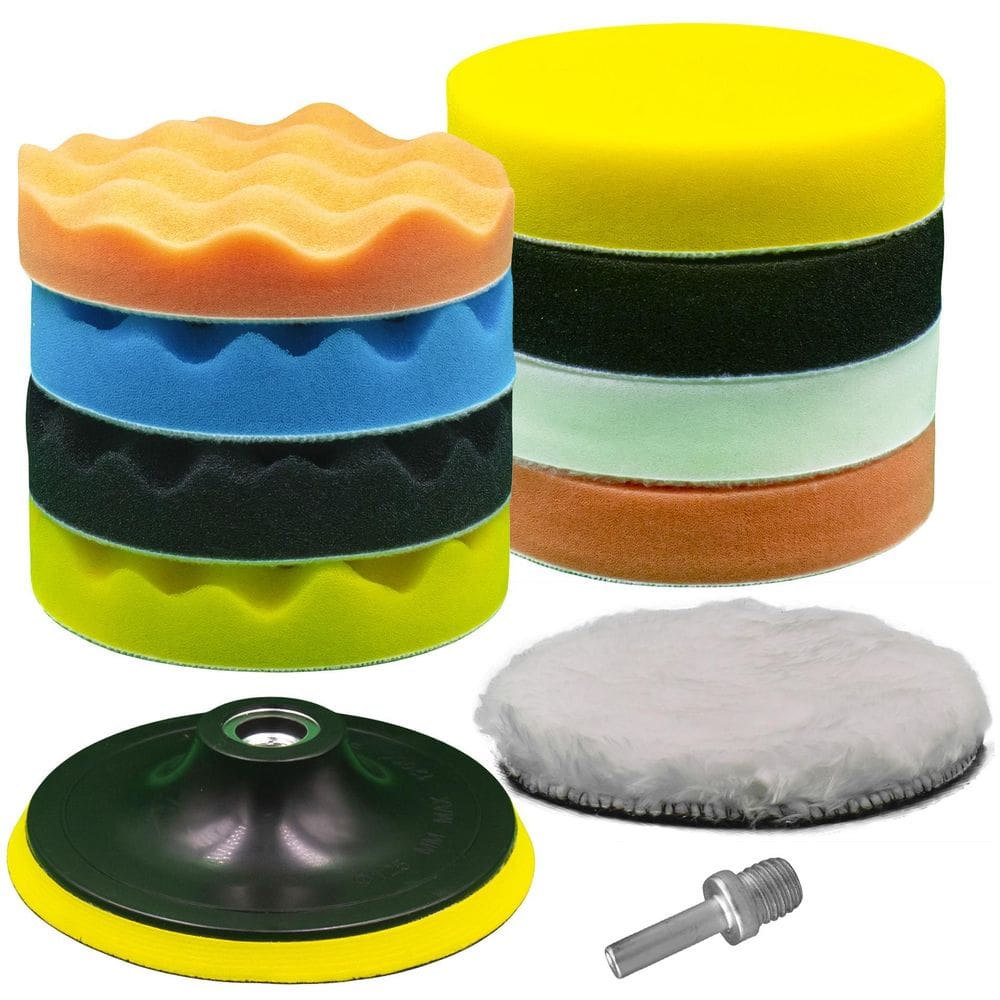 Kit Polimento 5 Polegadas Furadeira Adaptador Pad M14 11Pçs