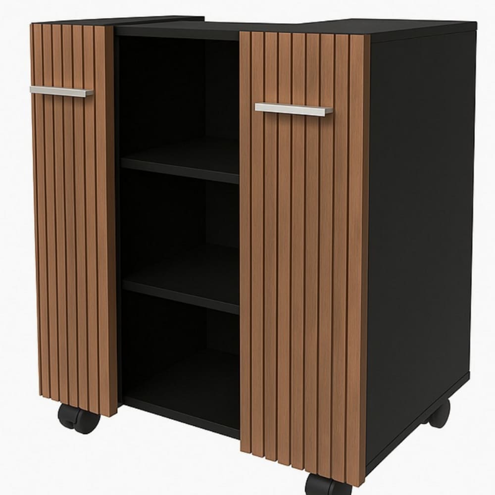 Gabinete Premium Para Banheiro Acoplado Com Prateleiras - JM3 Móveis