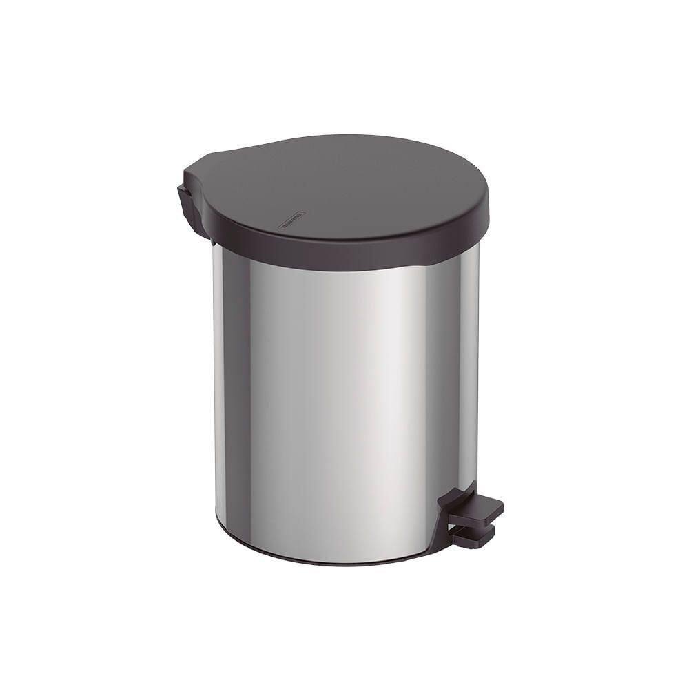 Lixeira Tramontina New Com Pedal 12l Redonda Inox Polido Aço Inox Polido