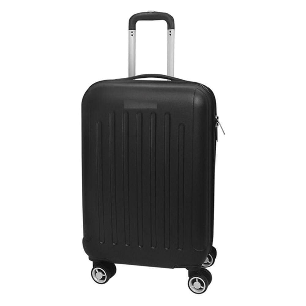 Mala De Viagem Rígida Abs, De Bordo, Pequena, Com Giro 360°, Padrão Anac e Cadeado preto