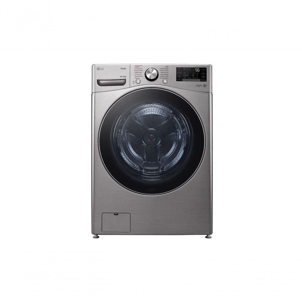 Lava e Seca LG Smart 18kg Inox Look com Inteligência Artificial AIDD™ WD18SV2S6BA 220V