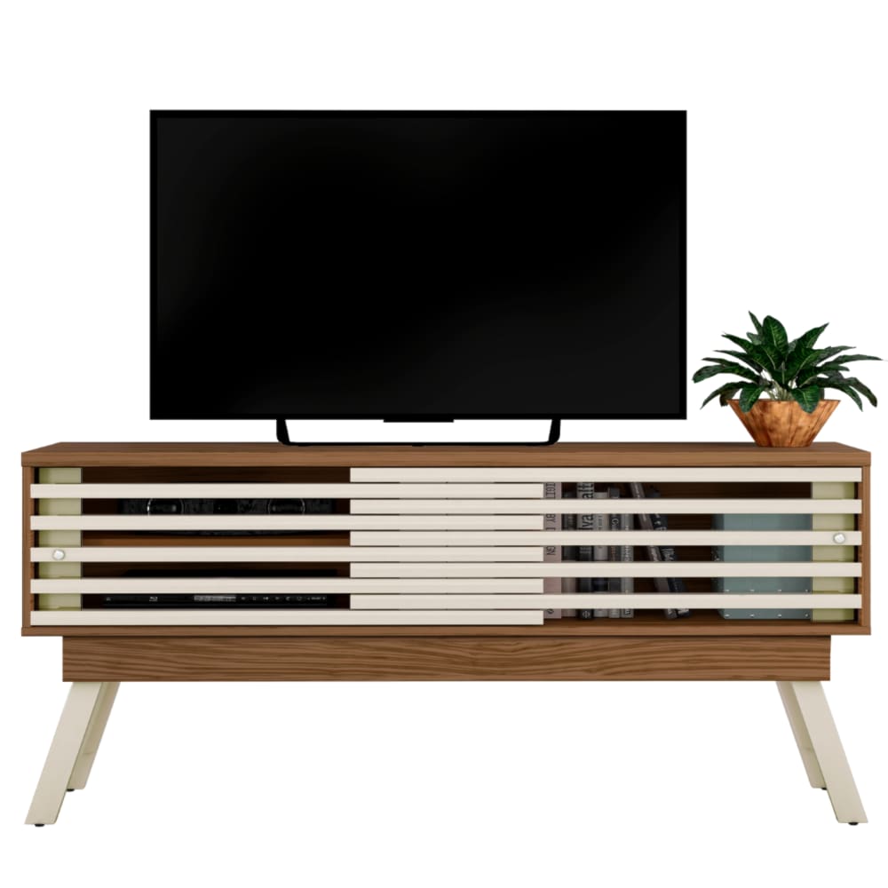 Rack Bancada Tv 65 Pol 150 cm 2 Portas Frizz Naturale Off White MADETEC