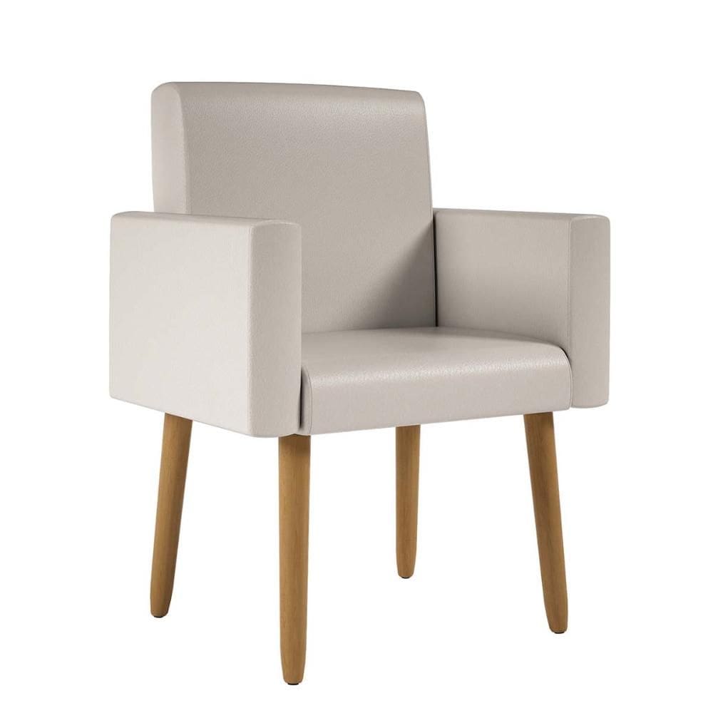 Poltrona Decorativa Pés Palito Nina Tecido Sintético