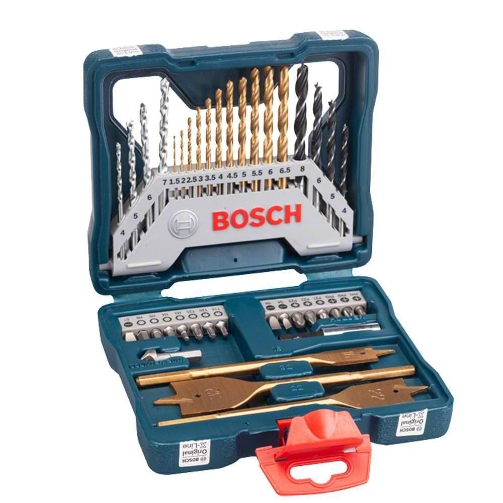 Jogo Pontas Brocas Titânio Bosch Xline 40 Peças Com Maleta