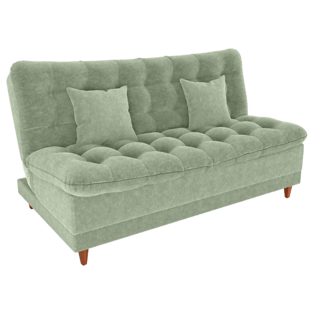 Sofa Cama 2 Lugares 185 cm Duda Tecido Boucle F494 Oliva Milani Store
