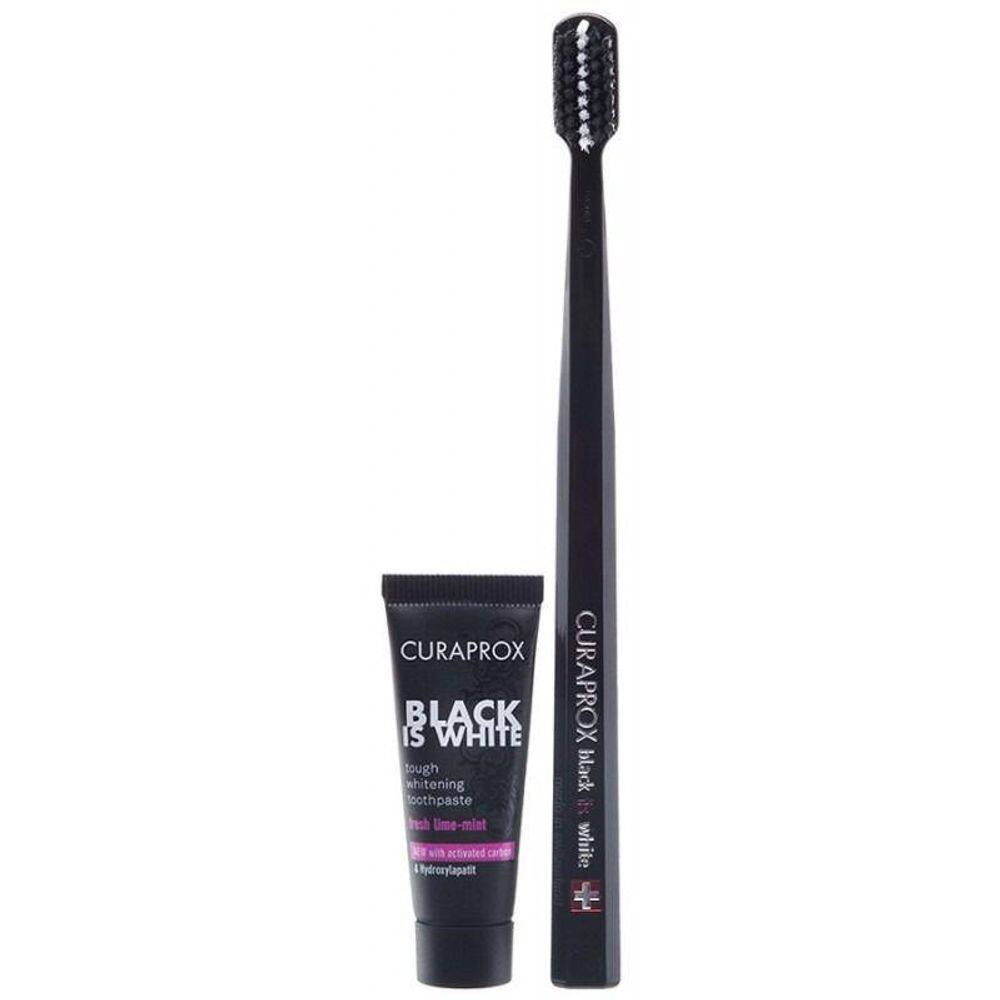 Escova Dental Ultra Macia + Creme Dental Black Is White 10Ml