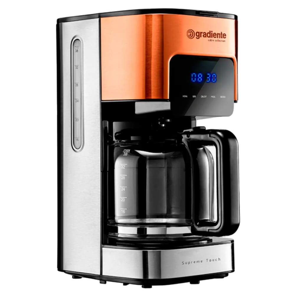 Cafeteira Touch Golden Gradiente 800W Digital Programavel Faz 38 Xicaras 220V