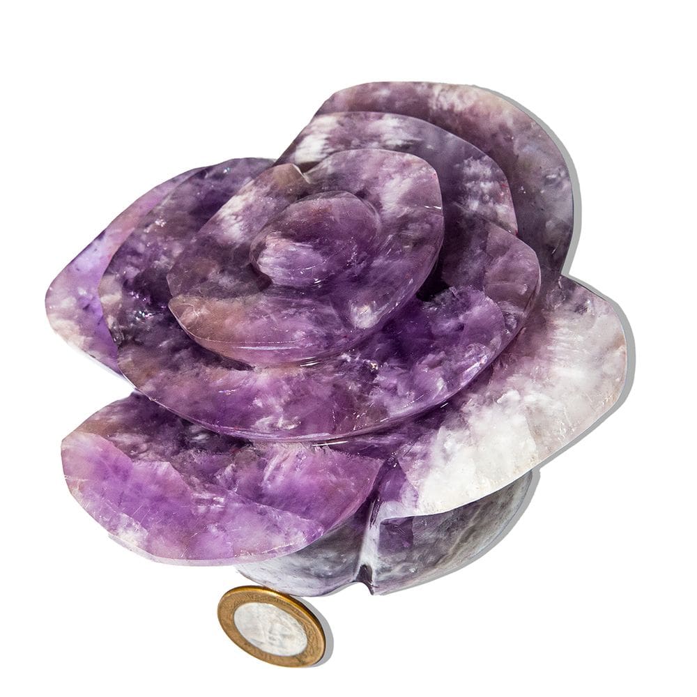 Flor Esculpida Ametista Média 1,4Kg 14cm Classe B