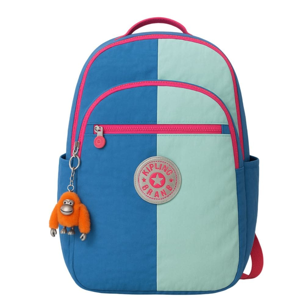 Mochila Kipling Seoul XL  C/ Porta Notebook Azul Chromapop 