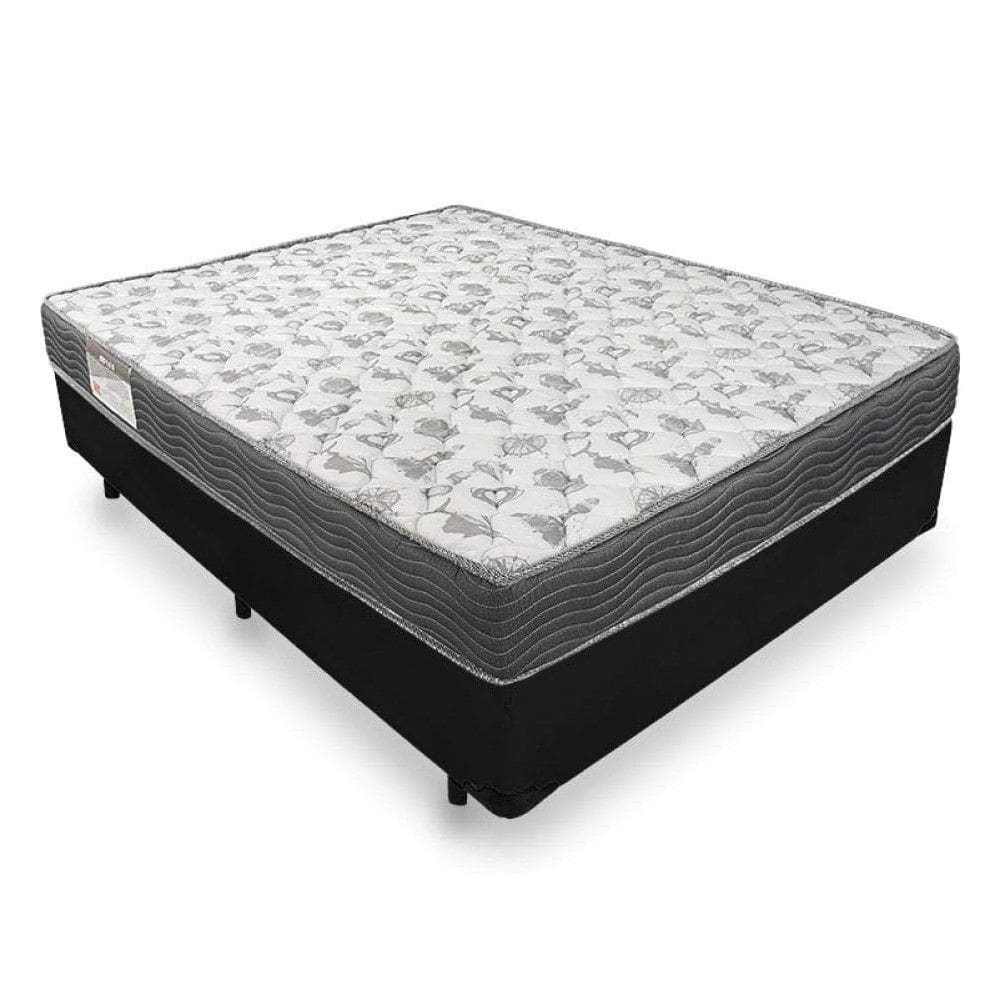 Cama Base Box Casal Preto Colchão ISO 100 D33 - Ortobom