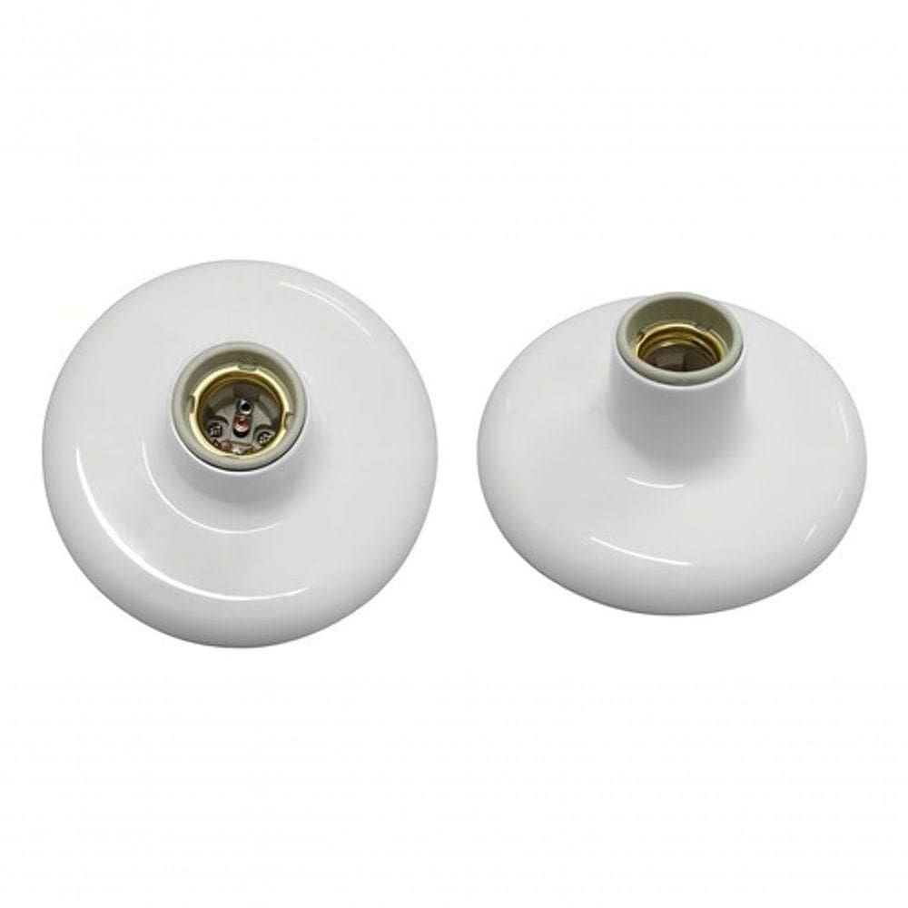 Plafon Plástico Branco Soquete E-27 Porcelana Blister Foxlux